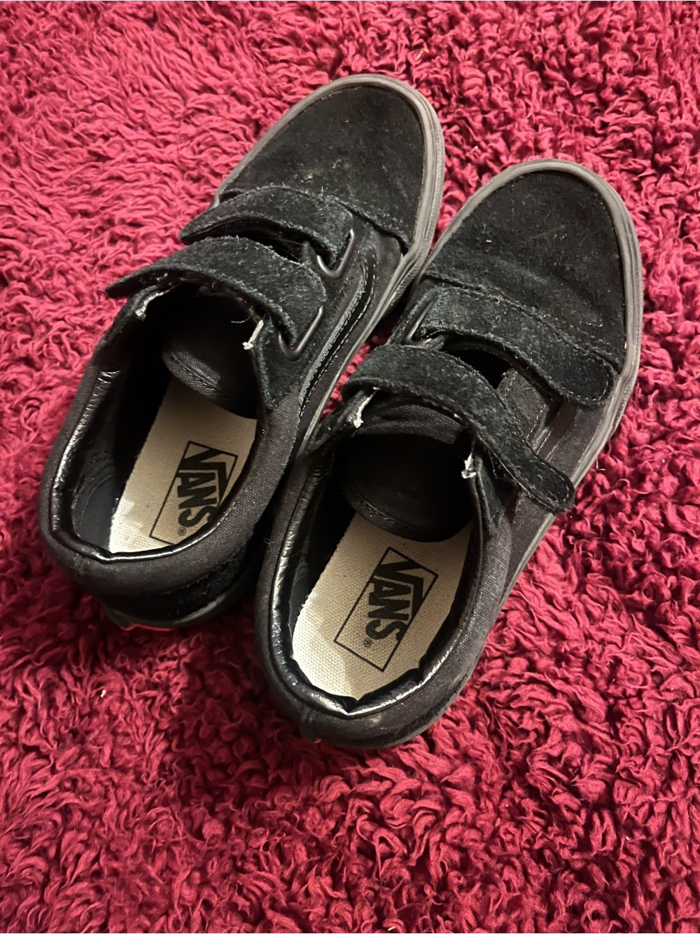 Vans Kids Black Velcro Skate Sneakers